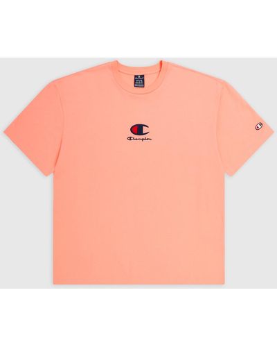 Champion T-shirt mit eckigem ausschnitt - Pink