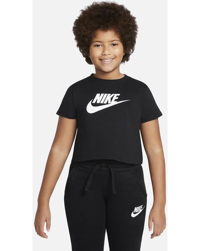 Nike G nsw tee crop mädchen-kurz-t-shirt da6925-012 - Schwarz