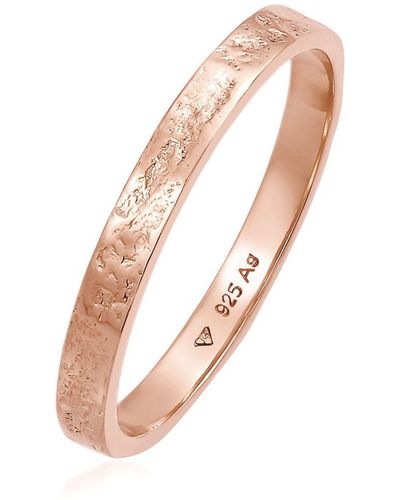 Elli Jewelry Ring bandring partnerring basic organic look 925 silber - Weiß
