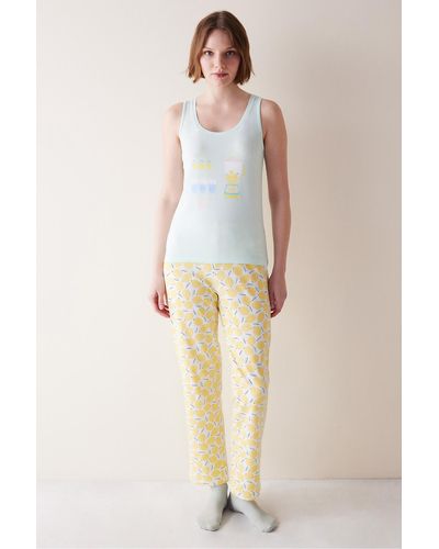 Penti Limonadengelbes hosen-pyjama-set - Natur