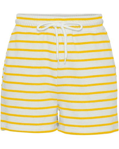 Pieces Pcchilli summer hw shorts stripe noos bc - Gelb