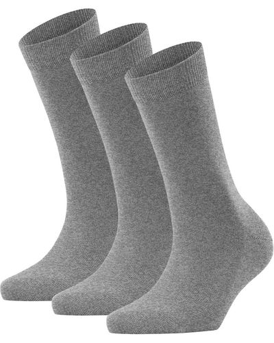 FALKE Socken 3er pack family so, kurzsocken, einfarbig - Grau