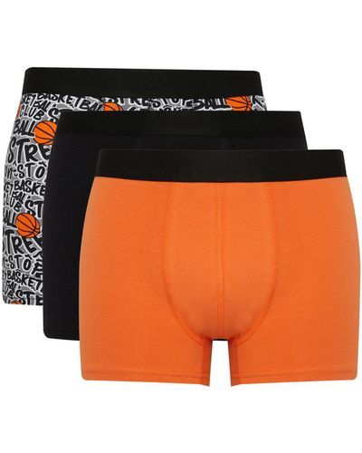 Defacto 3-teilige boxershorts mit normaler passform b7963ax24sm - Orange