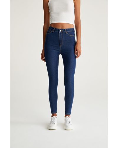 Defacto Super skinny fit jegging-jeanshose mit hoher taille - Blau