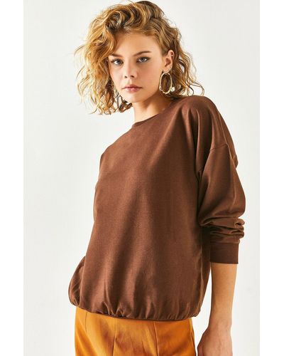 Olalook Sweatshirt oversized - Braun