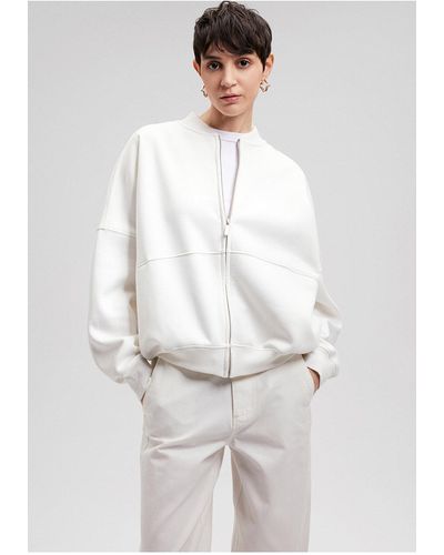 Mavi Es sweatshirt mit kapuze und reißverschluss 1s10072-70057 - Weiß