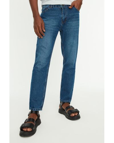 Trendyol Marineblaue relax-fit-jeans