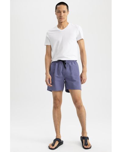 Defacto Basic badeshorts in kurzer länge w6936az23hs - Blau