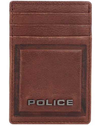 Police Pt16-08536 kreditkartenetui leder 7 cm mit geldscheinklammer - Braun