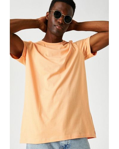 Koton Lang geschnittenes basic-t-shirt - Orange