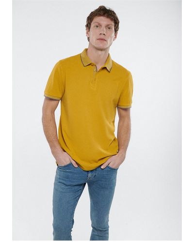 Mavi Es polo-t-shirt mit farbenfrohen streifendetails, slim fit / slim fit - Gelb