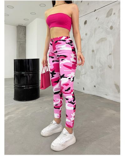 BİKELİFE Bikelife gabardine-leggings mit tarnmuster - Pink