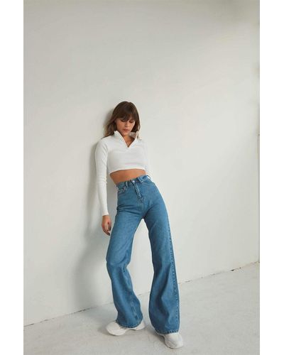 VATKALI Lange jeans mit weitem bein in - Blau