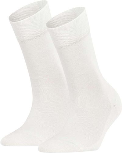 FALKE Socken 2er pack sensitive london, kurzsocken, einfarbig - Weiß