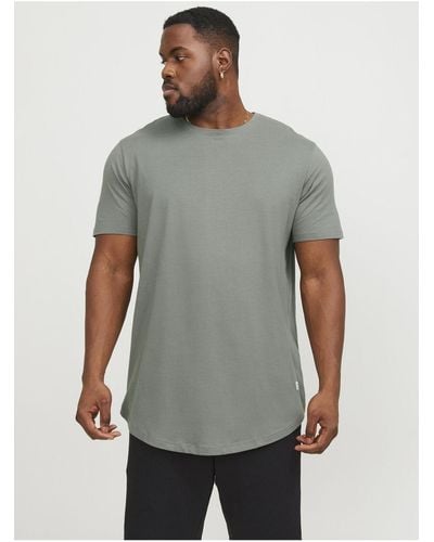 Jack & Jones T-shirt in großen größen aus bio-baumwolle - Grau