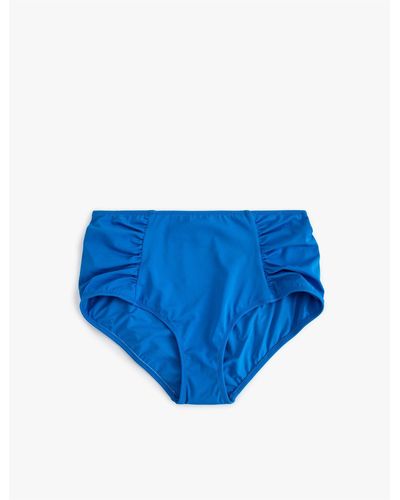 Koton Drapierte bikinihose mit hoher taille - Blau