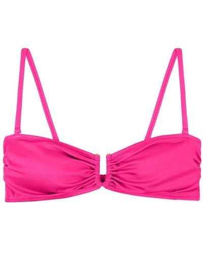 SUWEN Trägerloses bikinioberteil mit metall-accessoires - Pink