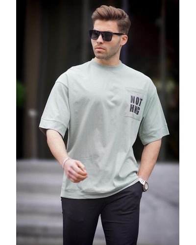 Madmext Mintes oversize-t-shirt mit taschendetail - Grau