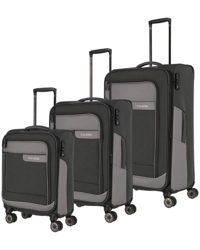 Travelite Viia 4 rollen kofferset 3-teilig - Schwarz