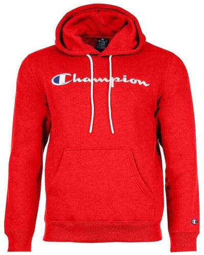 Champion Hoodie sweatshirt, pullover, logo, kapuze, einfarbig - Rot