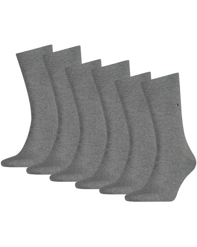 Tommy Hilfiger Socken, 6er pack classic, strümpfe, einfarbig - Grau