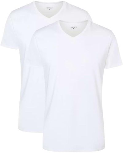 Camano T-shirt, 2er pack – comfort bci cotton, v-ausschnitt, baumwolle - Weiß