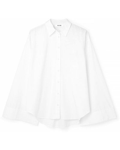 NA-KD Baumwollhemd mit weiten ärmeln - Weiß
