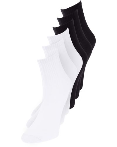 Trendyol Weiße stricksocken aus baumwolle im 6er-pack - Schwarz