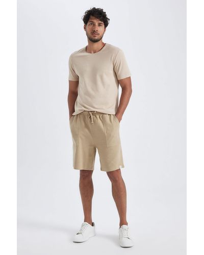 Defacto Slim-fit-shorts mit flexibler taille b1382ax23sm - Natur