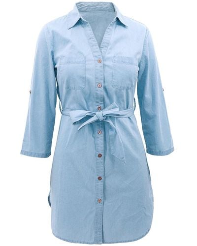 Aiki Keylook Kleid smock-kleid - Blau