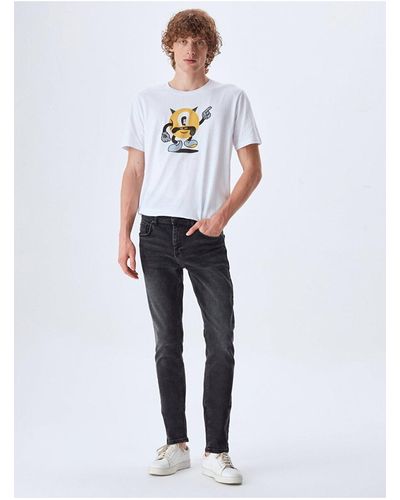 LTB Jumy super skinny jeanshose mit normaler taille und schmalem bein - Weiß