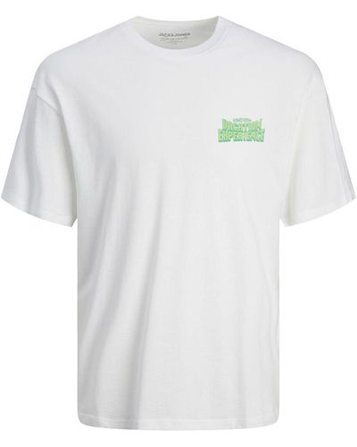 Jack & Jones T-shirt, bedrucktes t-shirt in übergröße - Weiß