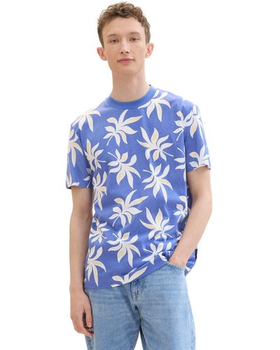 Tom Tailor T-shirt mit allover-print - Blau