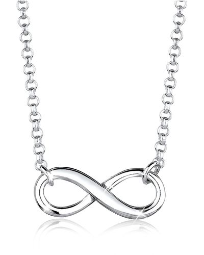 Elli Jewelry Halskette choker infinity symbol unendlichkeit 925 silber - Weiß
