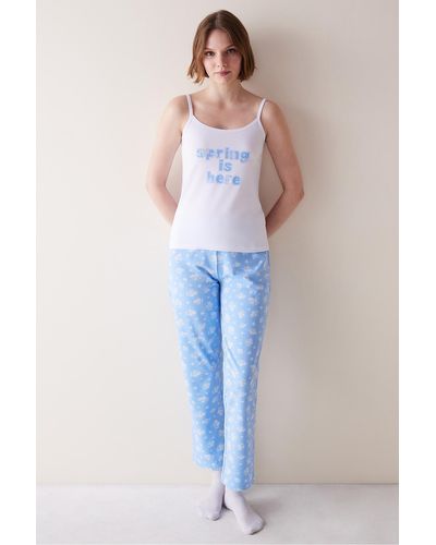Penti Daisy blue hosen-pyjama-set - Blau
