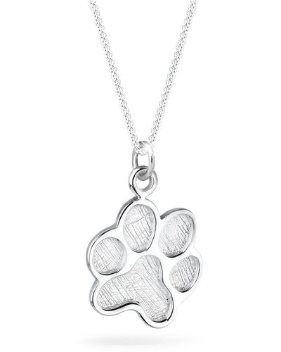 Elli Jewelry Halskette pfote hund katze tierfreund 925 sterling silber - Weiß