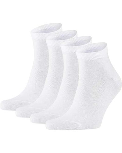 FALKE Socken, 4er-pack happy, sneakersocken, baumwolle - Weiß