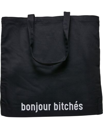 Mister Tee Bonjour bitches übergroße canvas-einkaufstasche - one size - Schwarz