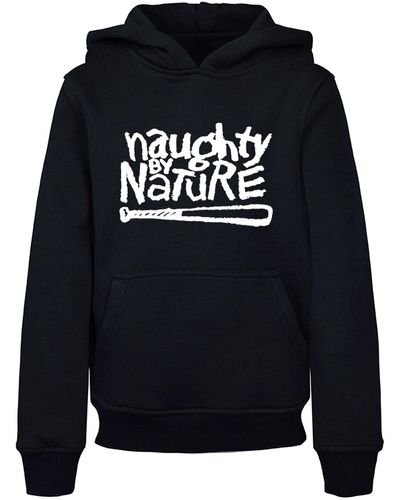 Merchcode Kids naughty by nature logo basic hoody - Blau