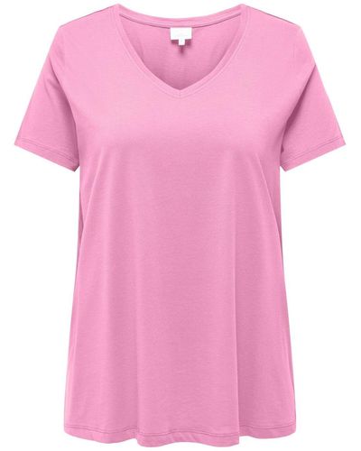 Only Carmakoma T-shirt regular fit - Pink