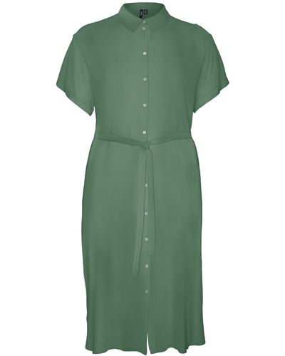 Vero Moda Große größen in kleid blusenkleid - Grün