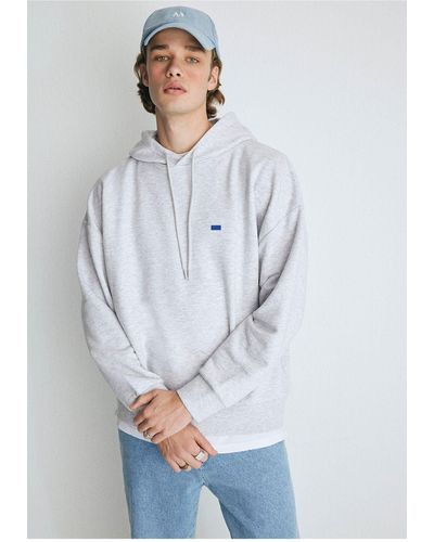 Mavi Es basic-sweatshirt mit kapuze -82498 - Grau