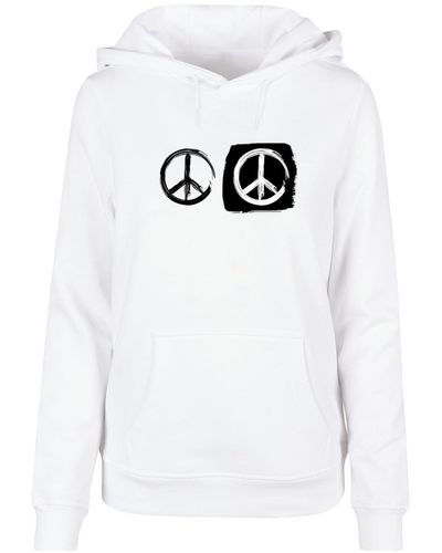 Merchcode Peace double peace und np mit ladies basic hoody - Weiß