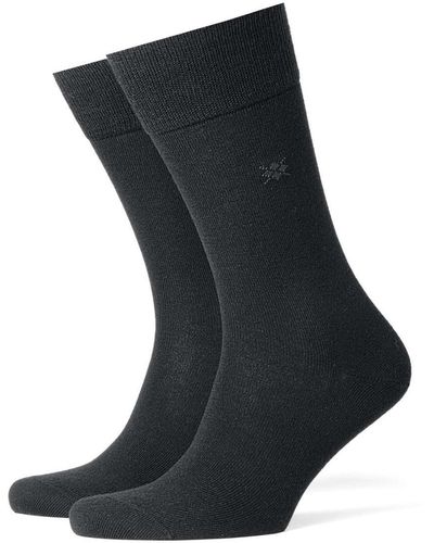 Burlington Socken leeds schurwolle, logo, uni, one size, 40-46 - Schwarz