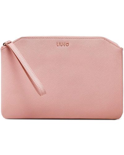 Liu Jo Clutch-tasche , einfarbig, mit logo, reißverschluss - Pink