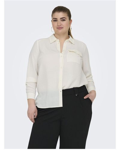 Only Carmakoma Hemd normal geschnittenes hemdkragen hemd - Weiß
