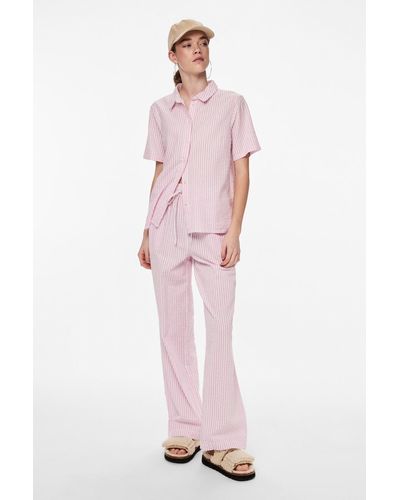 Pieces Pcsally hw loose string pant noos - Pink