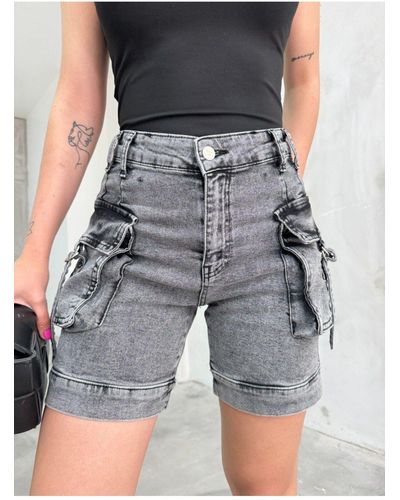 BİKELİFE Bikelife stretchige jeans mit hoher taille rauch, cargotasche - Schwarz