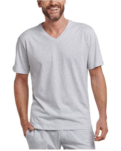 Schiesser V-kragen t-shirt - Grau