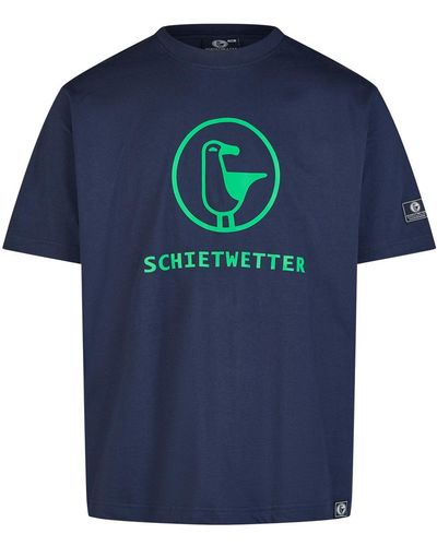 Schietwetter T-shirt "fabian", logo-print, luftig, leicht, sommerlich - Blau